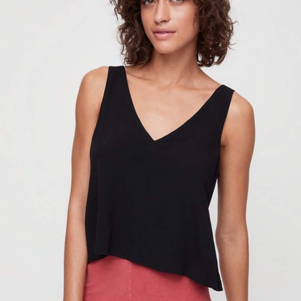 Aritzia Black Wilfred Free Tie-Back Tank size Medium